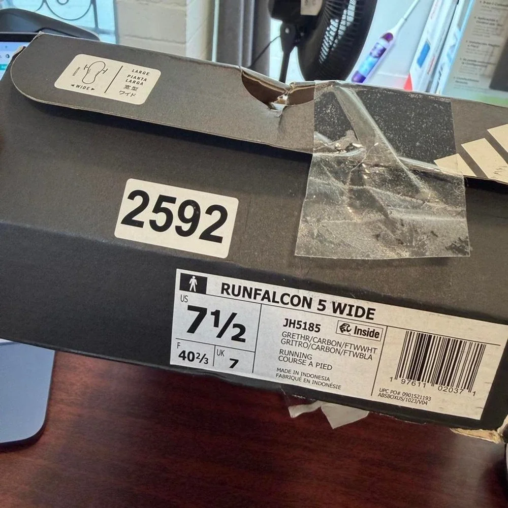 Adidas Runfalcon 5 Wide Running Shoes Gray Men's Size 7.5 – Brand New With Tags